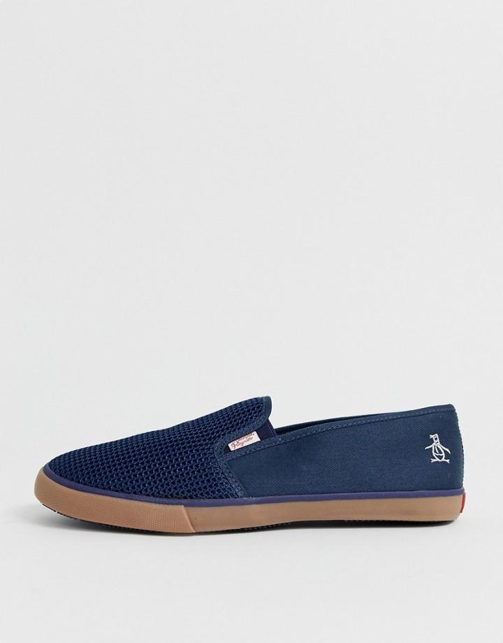 Original Penguin Canvas Plimsoll In Navy