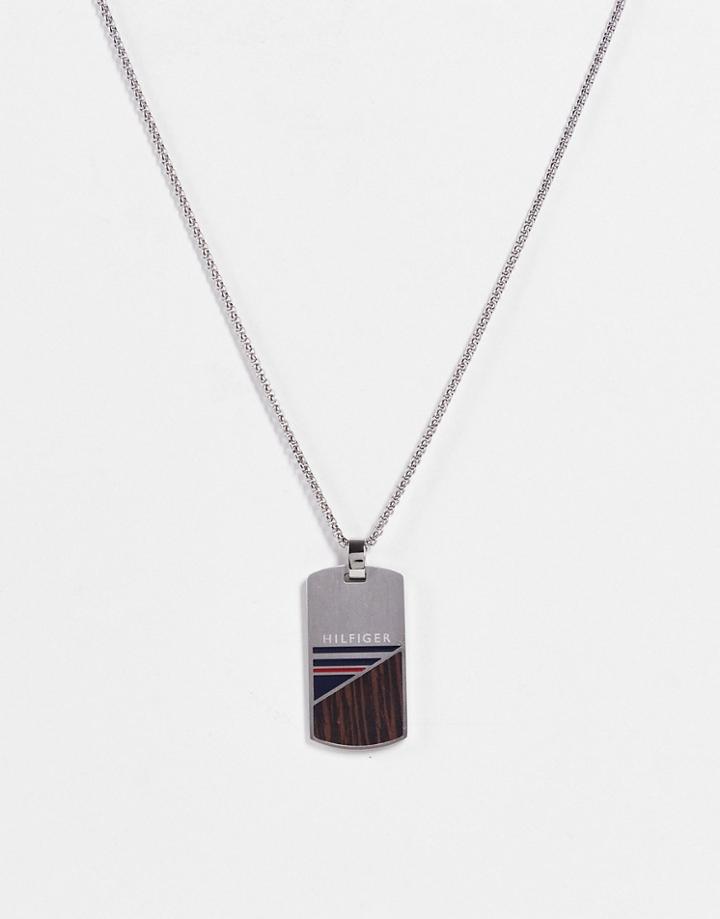 Tommy Hilfiger Dog Tag Pendant In Silver