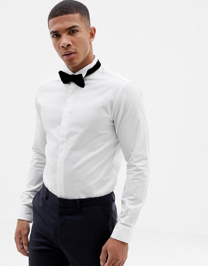 Jack & Jones Premium Smart Shirt With Formal Tuxedo Collar - White