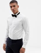 Jack & Jones Premium Smart Shirt With Formal Tuxedo Collar - White