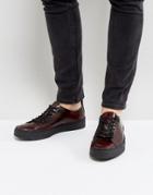 Fred Perry X George Cox Creeper Leather Shoes In Red - Red