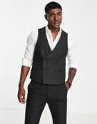 Harry Brown Black Slim Fit Horseshoe Vest