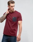 Lyle & Scott Contrast Pocket T-shirt Burgundy - Red