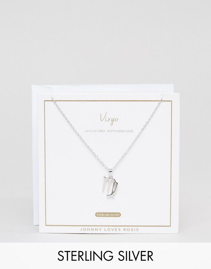 Johnny Loves Rosie Sterling Silver Zodiac Virgo Necklace - Silver