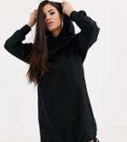 Asos Design Petite Hoodie Sweat Dress-black
