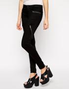 Blank Nyc Skinny Jeans With Zips - Black