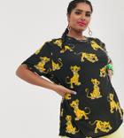 Disney The Lion King X Asos Design Curve Relaxed T-shirt In Simba Print - Multi