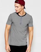 Selected Homme T-shirt With Henley Neck - Dark Sapphire