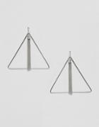 Missguided Triangle Chain Silver Earrings - Silver