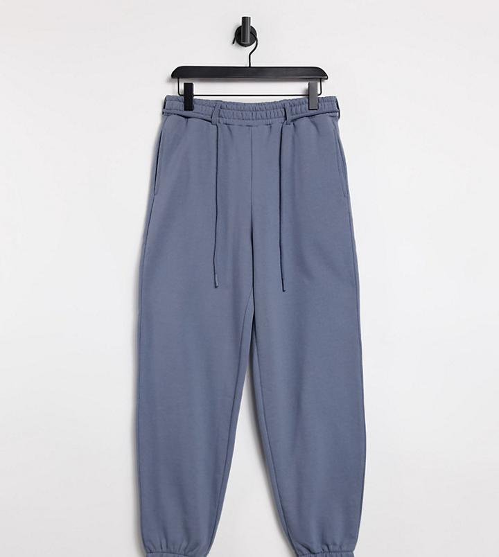 Collusion Unisex Oversized Sweatpants Set In Charcoal-grey