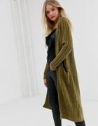 Y.a.s Brushed Rib Long Cardigan