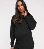 Asos Design Maternity Oversized T-shirt With Pocket Detail In Black