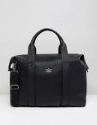 Asos Carryall In Black Faux Leather With Embossed Logo - Black