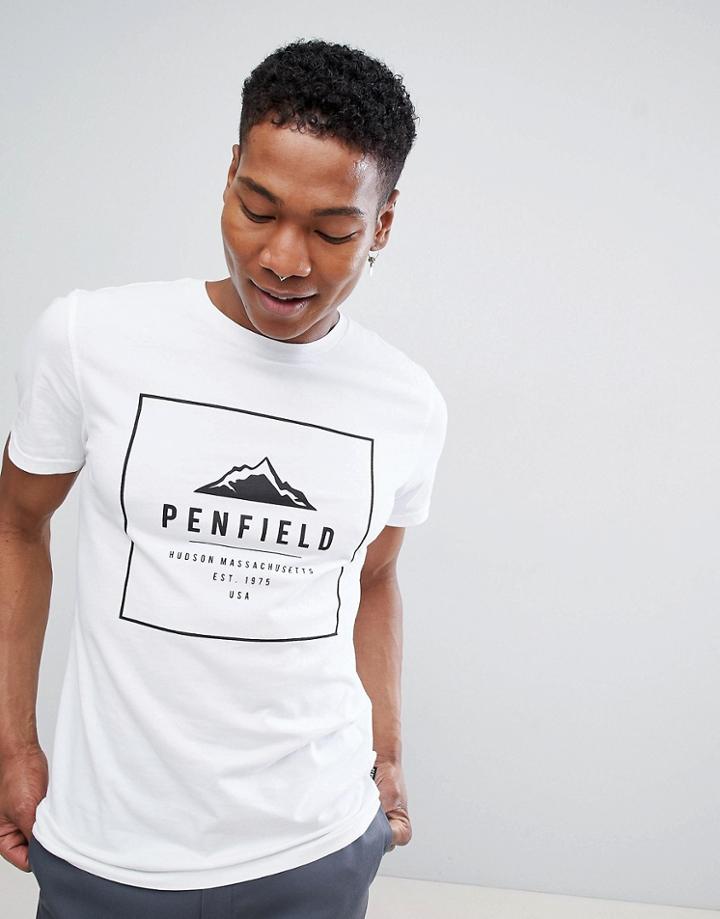 Penfield Alcala Box Logo T-shirt In White - White