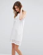 Warehouse Square Cutwork Cami Dress - White