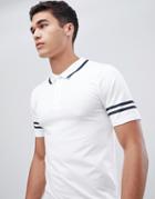 Only & Sons Polo Shirt With Arm Stripe In Muscle Fit - White
