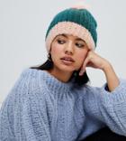Oneon Hand Knitted Fluffy Teal Hat - Green