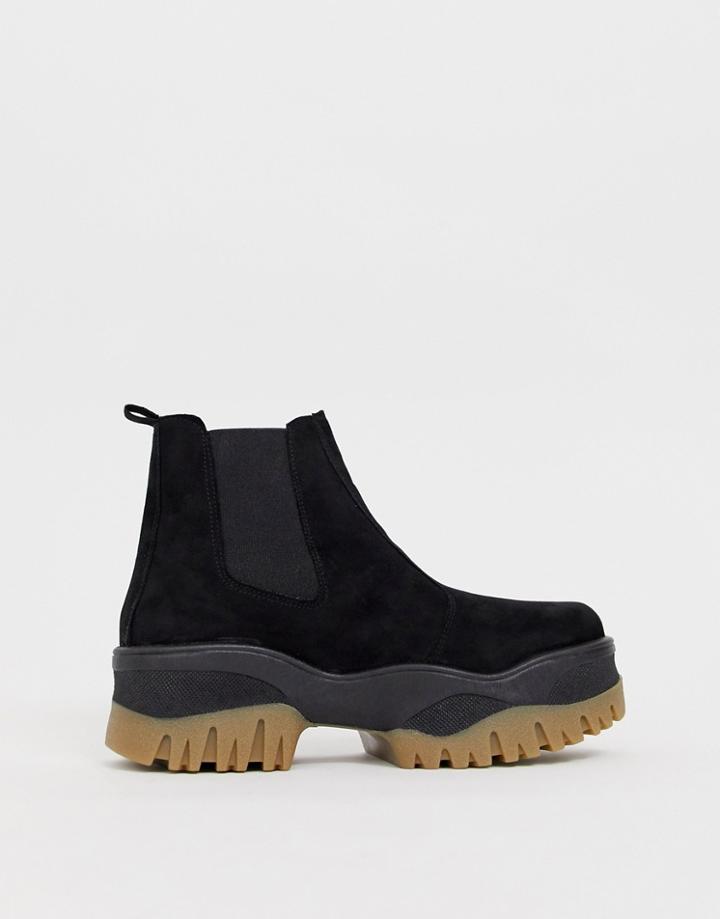 Asos Design Alvera Chunky Chelsea Boots - Black