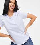 Asos Design Petite Ultimate T-shirt With Crew Neck In Cotton Blend In Baby Blue - Lblue