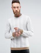 Asos Sweater With Vertical Stripes In Eyelash Yarn - Gray