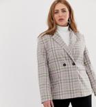 Collusion Plus Double Breasted Check Blazer With Side Tape - Multi