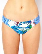 Piha Sunset Island Gathered Side Bikini Bottom - Multi