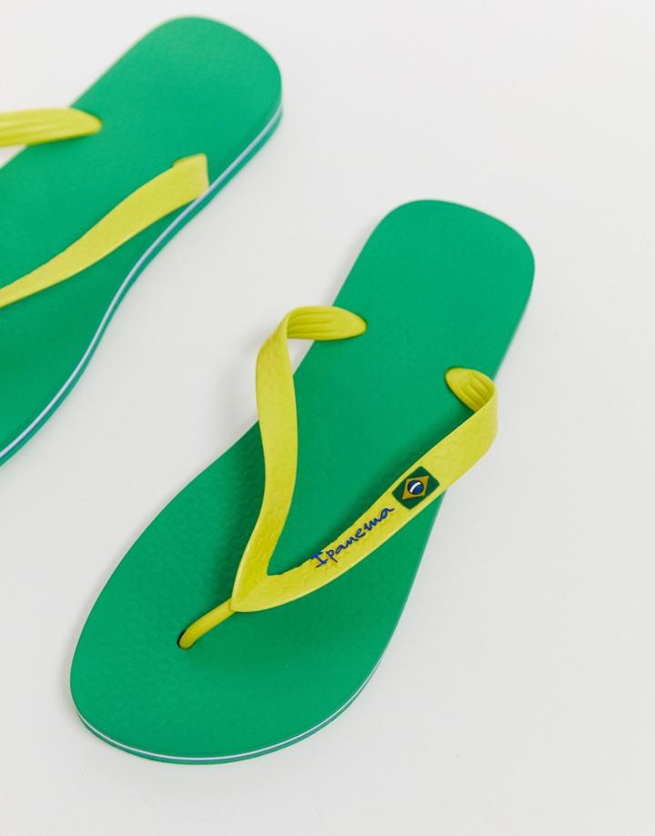 Ipanema Brazil 21 Flip Flop In Yellow/green