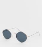 South Beach Exclusive Diamond Sunglasses With Silver Frame And Smoke Lens - Silver