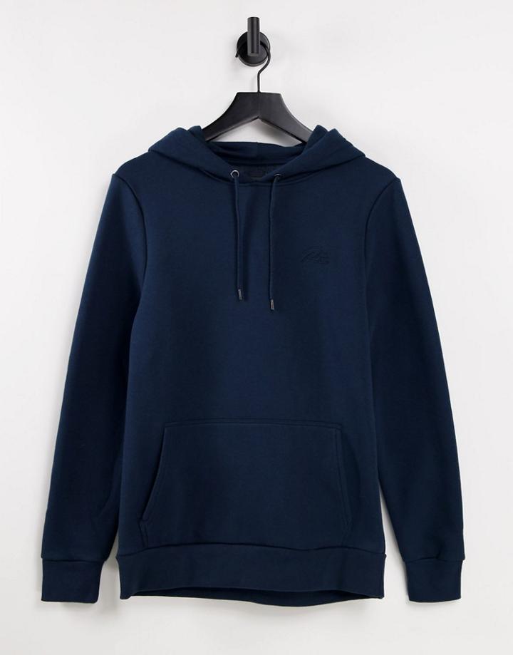 River Island Ri Muscle Fit Hoodie In Navy