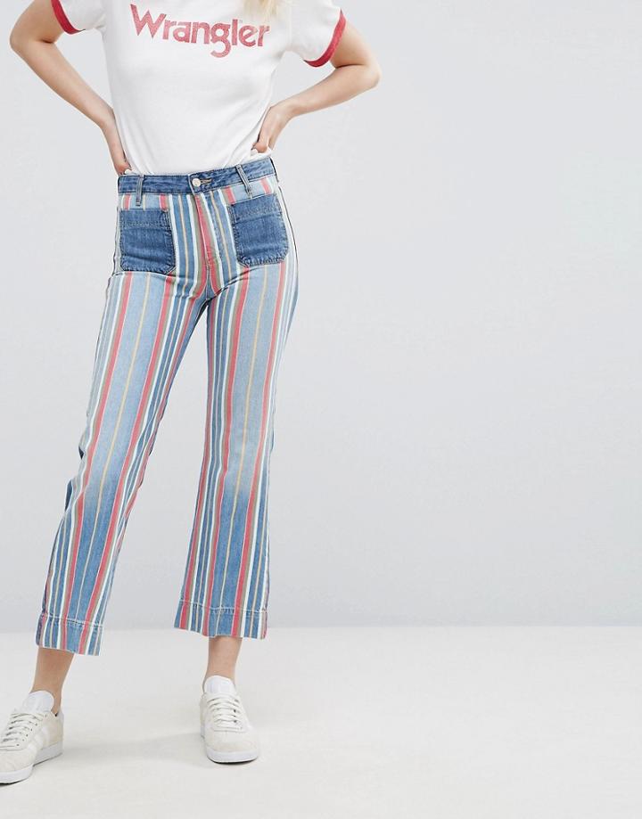 Wrangler Cropped Stripe Flare Jean - Multi