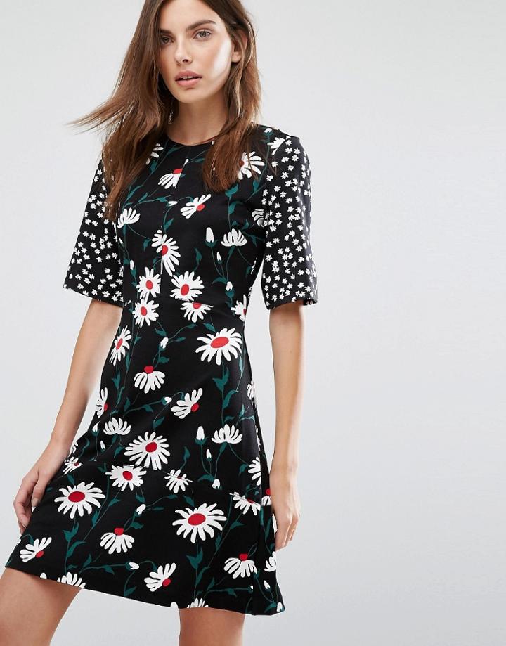 Warehouse Daisy Spot Tea Dress - Multi