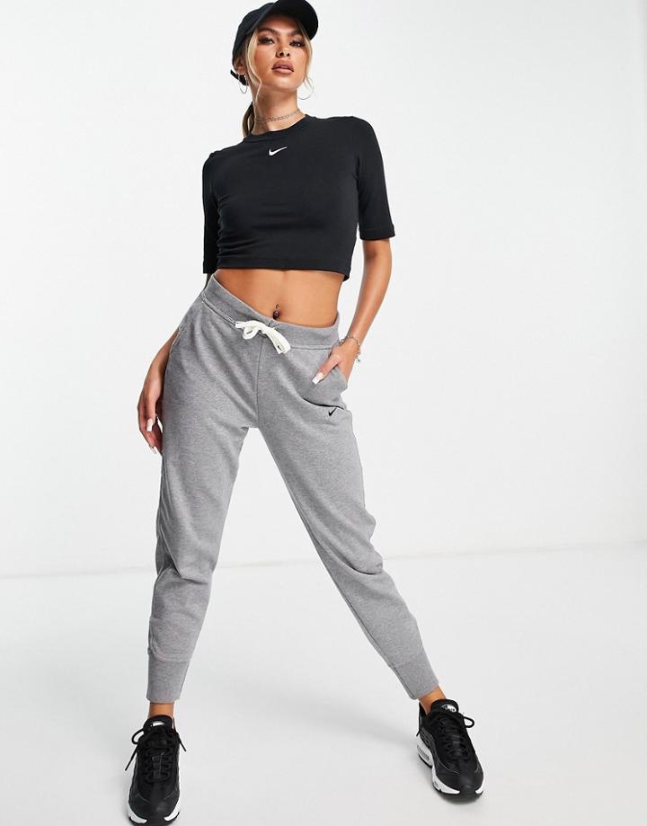 Nike Training Dri-fit Get Fit Cuffed Sweatpants In Gray Heather-grey