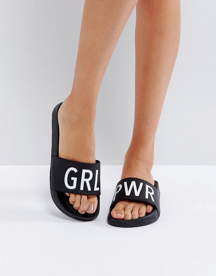 Monki Grl Pwr Sandals - Black