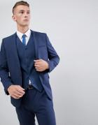 Asos Design Skinny Suit Jacket In Mid Blue - Blue