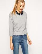 Asos Sweatshirt With Big Gem Collar - Multi