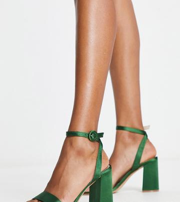 Be Mine Wink Block Heeled Sandals In Emerald-green