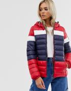 Brave Soul Evan Three Color Puffer Jacket-red