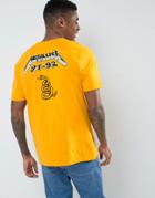 Asos Metallica Relaxed Band T-shirt With Snake Back Print - Orange