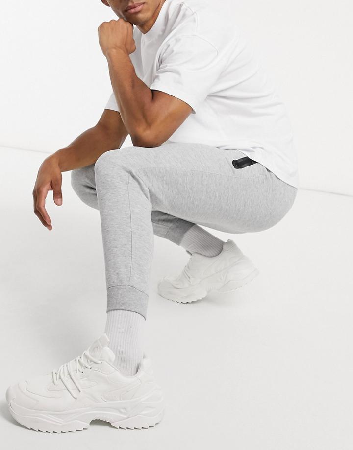 Pull & Bear Zip Pocket Sweatpants In Light Gray-grey