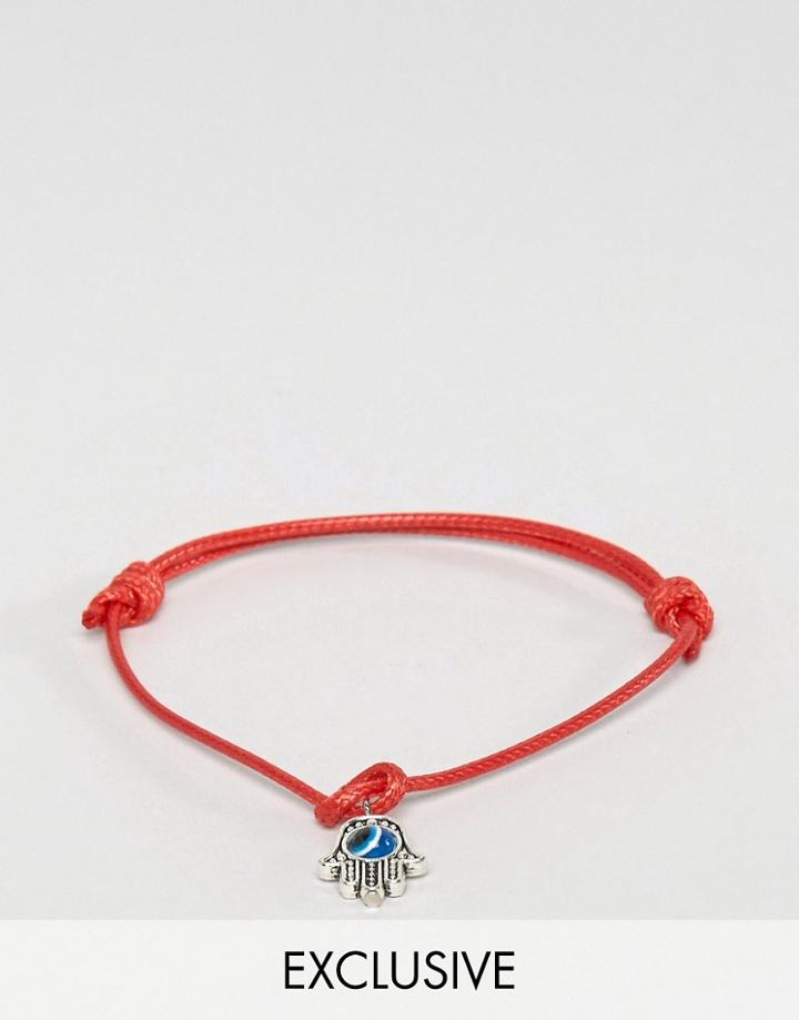 Reclaimed Vintage Hand Charm Anklet - Silver