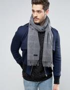 Jack & Jones Premium Wool Scarf In Check - Gray