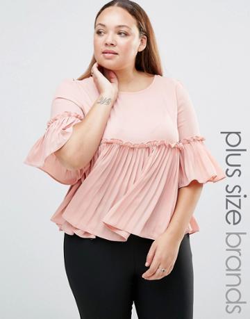 Praslin Plus Ruffle Top - Pink
