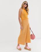Asos Design Two-piece Twist Knitted Culottes - Orange