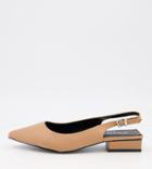 Raid Wide Fit Kinjal Sling Back Flat Shoes In Camel-neutral