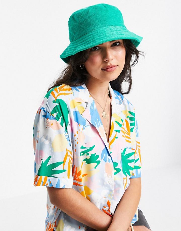 Pull & Bear Bucket Hat In Green