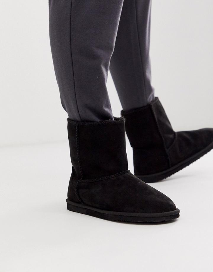 Asos Design Slipper Boots In Black