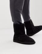 Asos Design Slipper Boots In Black