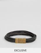 Seven London Multi Leather Bracelet In Black Exclusive To Asos - Black
