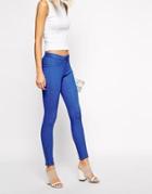 Cheap Monday Spray On Skinny Jeans With Zip Detail - Blue
