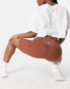 Public Desire Motif Body-conscious Short In Chocolate-brown